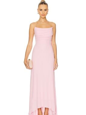 REVOLVE Renee gown in light pink Strapless Cowl Neck Pink Evening Dress